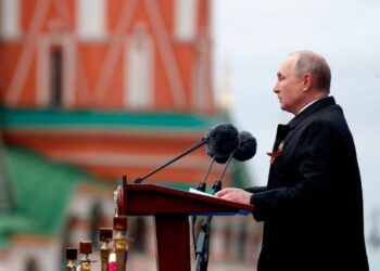 Hackers replaced Russian TV schedules during Putin’s ‘Victory Day’ parade with anti-war messages, saying the blood of Ukrainians is on Russians’ hands