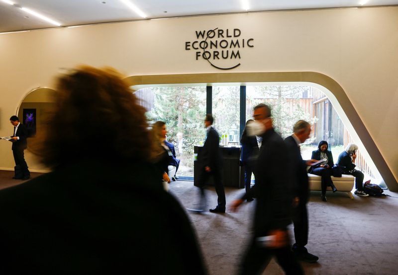 Economic outlook has ‘darkened’, business and government leaders warn in Davos