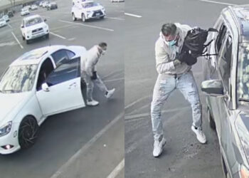 Man caught on CCTV snatching woman’s purse, driving away in a Mercedes in Las Vegas Chinatown