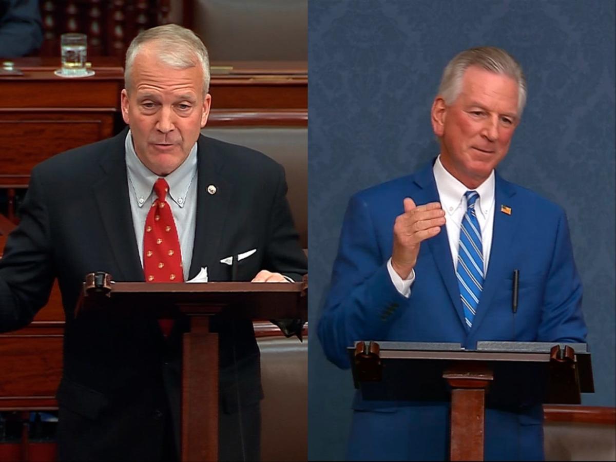 Republicans clash for hours on the Senate floor as tempers flare over Sen. Tommy Tuberville’s blockade of military promotions