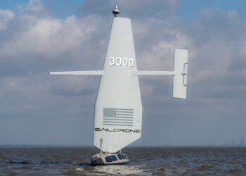 Saildrone’s first aluminum Surveyor autonomous vessel splashes down for Navy testing