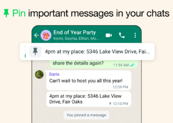 WhatsApp now lets you pin up to three messages