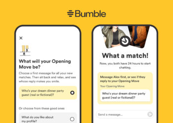Bumble’s “Opening Move” feature takes the pressure off women to come up with a new message every time
