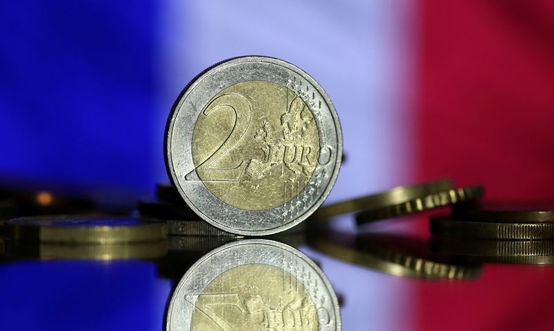French stocks turn higher, risk premium steady as investors process election result