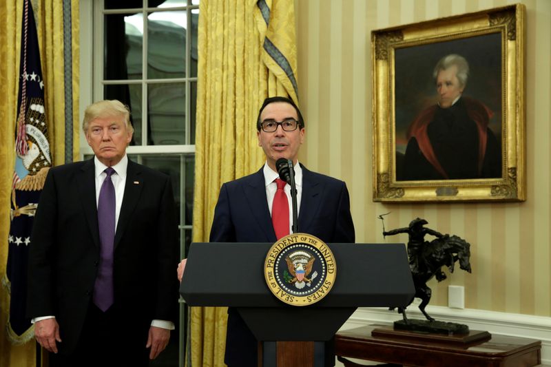 Mnuchin won’t rejoin Trump administration, but has advice on sanctions, debt