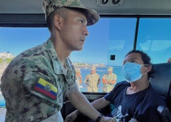 Five fishermen who survived 55 days adrift by drinking rain and parboiling passing fish arrive in Galapagos