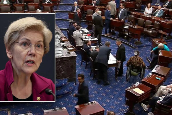 Sen. Elizabeth Warren falls on Senate floor as Republicans offer bipartisan assistance during Israel vote